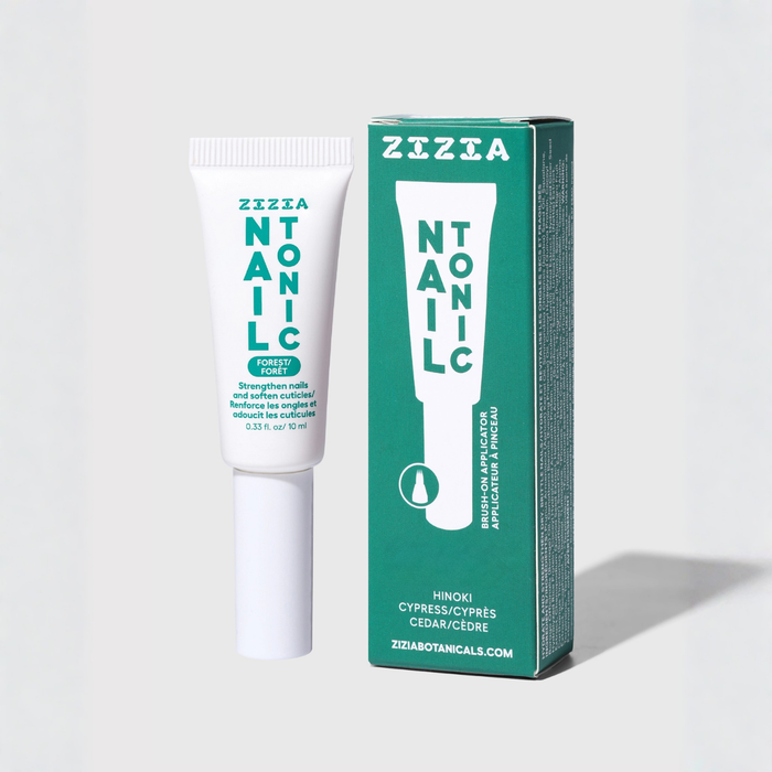 White nail cuticle oil tube and green retail box, Hinoki/Cypress scent.