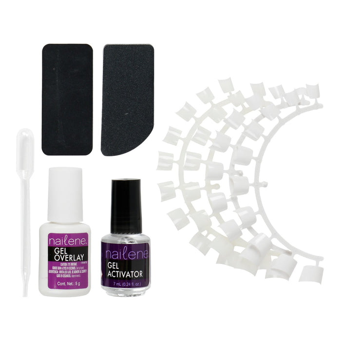 Nailene Calcium Gel Tip Kit 40 Square Tips - ikatehouse