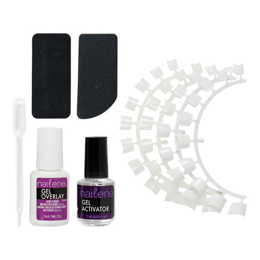 Nailene Calcium Gel Tip Kit 40 Square Tips - ikatehouse