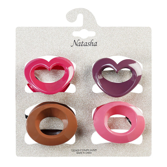 Natasha Hair Jaw Clips 4pcs Assorted - ikatehouse
