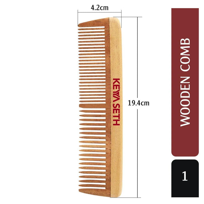 Neem Wooden Comb Wide Tooth for Hair Growth for Men & Women - Keya Seth Aromatherapy
