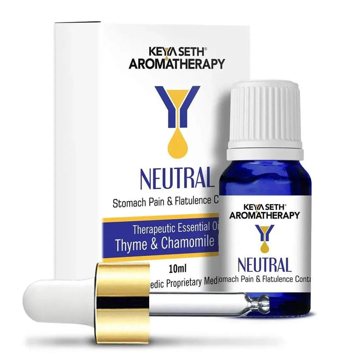 Neutral - Stomach Pain & Flatulence Control, Prevents Indigestion, Gastric Problem-Natural Therapeutic Essential Oil Blend Thyme & Chamomile 10ml - Keya Seth Aromatherapy