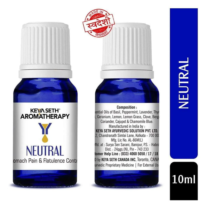 Neutral - Stomach Pain & Flatulence Control, Prevents Indigestion, Gastric Problem-Natural Therapeutic Essential Oil Blend Thyme & Chamomile 10ml - Keya Seth Aromatherapy