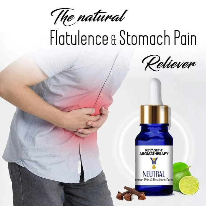 Neutral - Stomach Pain & Flatulence Control, Prevents Indigestion, Gastric Problem-Natural Therapeutic Essential Oil Blend Thyme & Chamomile 10ml - Keya Seth Aromatherapy