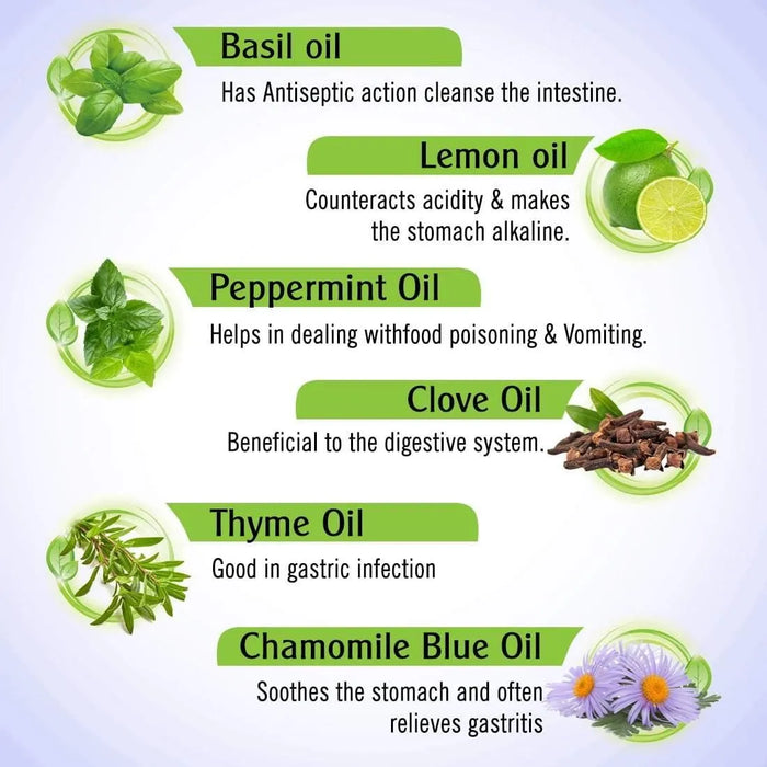 Neutral - Stomach Pain & Flatulence Control, Prevents Indigestion, Gastric Problem-Natural Therapeutic Essential Oil Blend Thyme & Chamomile 10ml - Keya Seth Aromatherapy