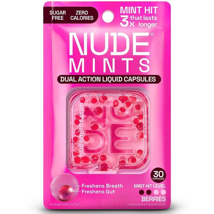 NUDE Mints Dual Action Liquid Mint Capsules 30 capsules