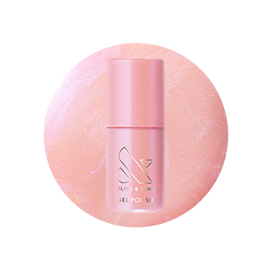 Bottle of Olive Y’all - Gel polish in sheer bubble gum pink-blue iridescent shade by Olive and June