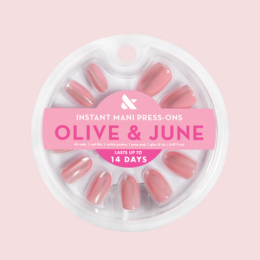 Peach Illusion French - Press-On | Medium | Oval velvet finish medium oval press-on nails with subtle french effect for easy mani at home