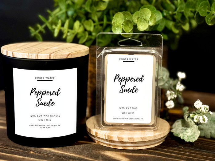 Peppered Suede 16 oz 100% Soy Candle