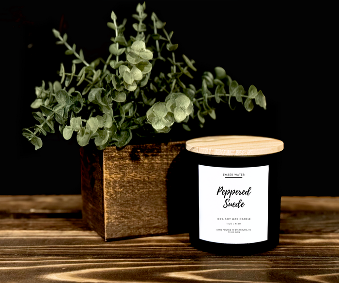 Peppered Suede 16 oz 100% Soy Candle