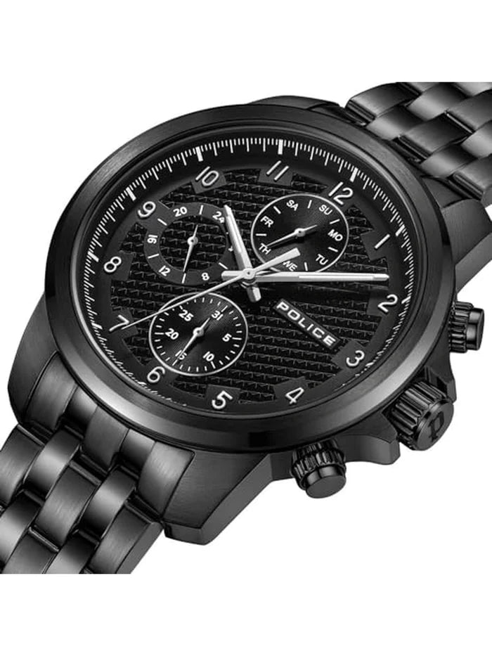 Police Round Black Dial Analog Watch - PLPEWJK0021504