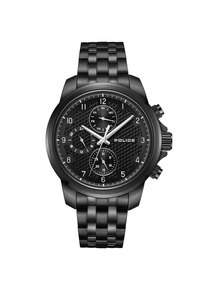 Police Round Black Dial Analog Watch - PLPEWJK0021504