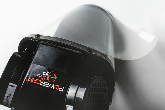 Powercap Active Peel-Off Visor Protectors Face Shield Application Shot
