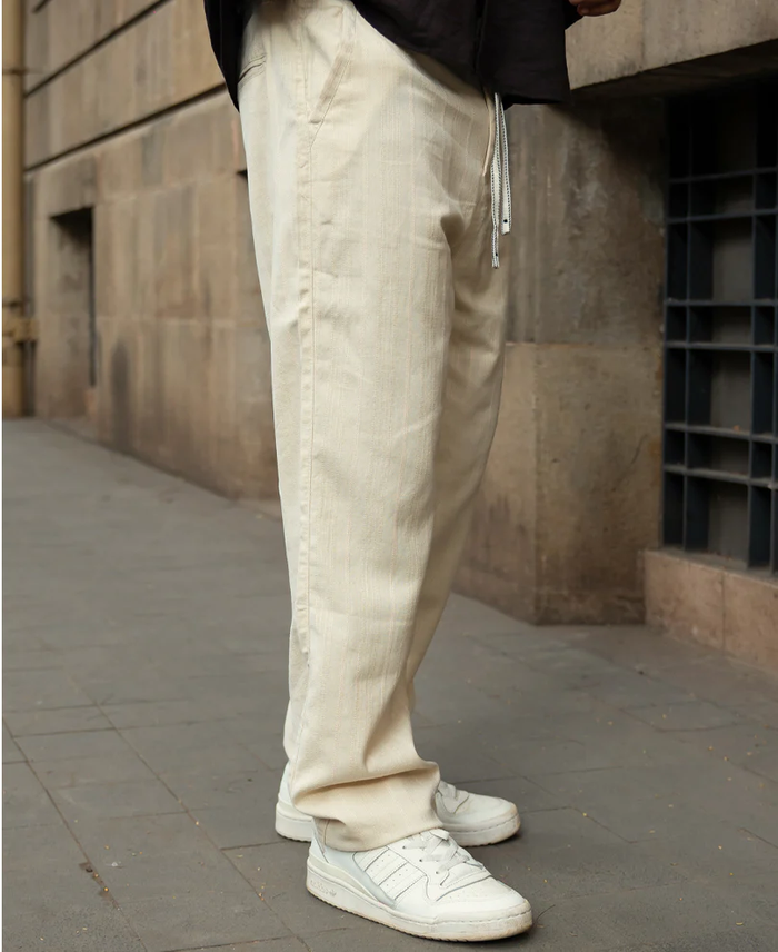 Powerlook Natural Structured Cotton Trousers