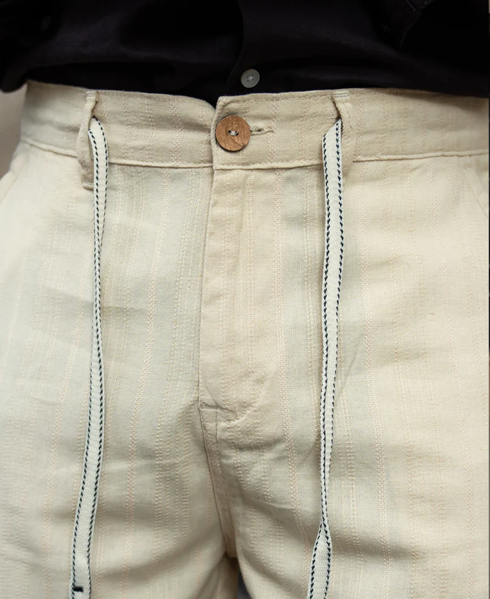 Powerlook Natural Structured Cotton Trousers