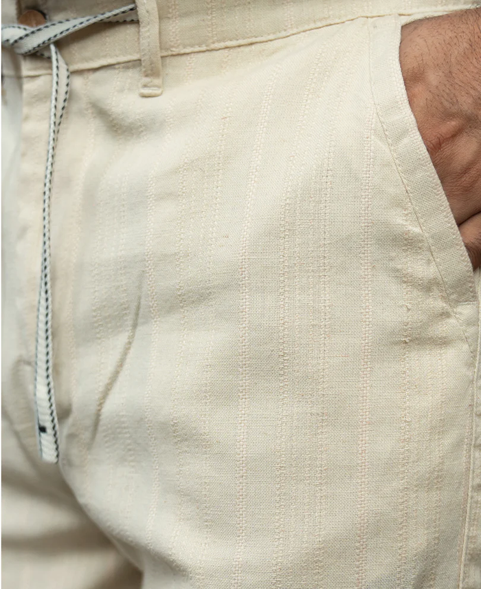 Powerlook Natural Structured Cotton Trousers