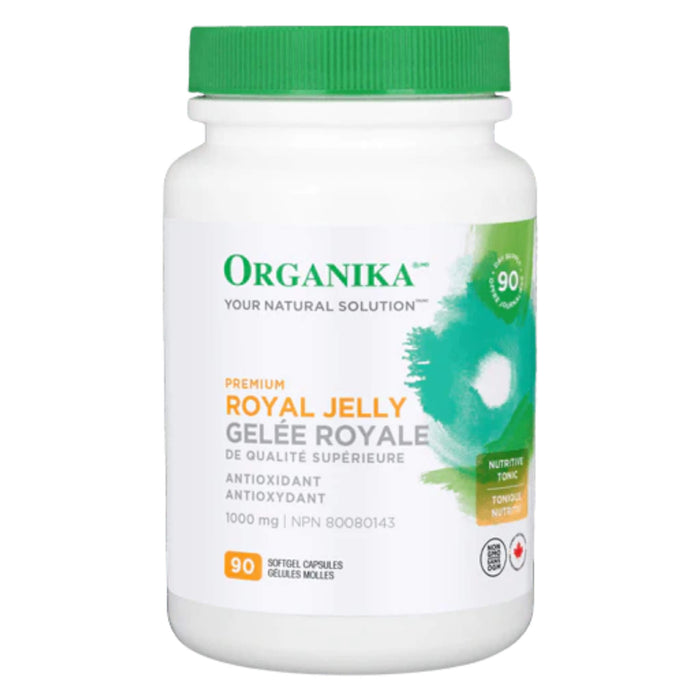 Bottle of Organika Premium Royal Jelly 1000mg 90 Softgels