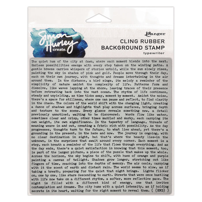 Ranger - Simon Hurley create. - Background Stamp - Typewriter. Available at Embellish Away located in Bowmanville Ontario Canada.