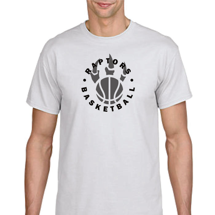 Raptors Basketball Circle Design Basic Tee- Matte or Glitter