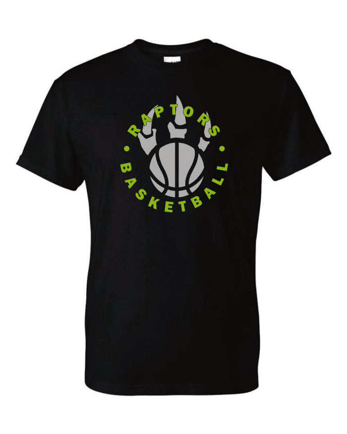 Raptors Basketball Circle Design Basic Tee- Matte or Glitter