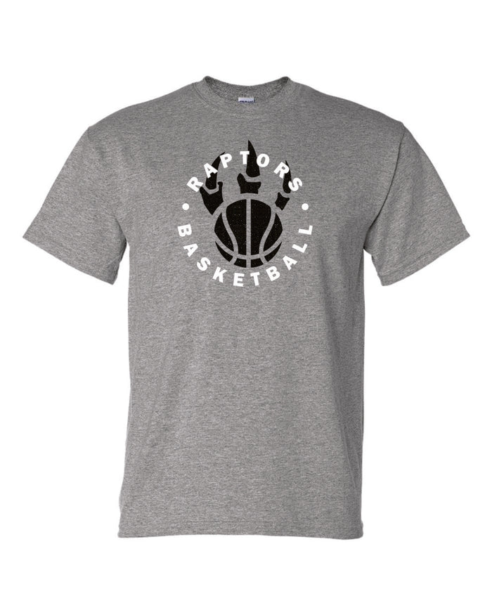 Raptors Basketball Circle Design Basic Tee- Matte or Glitter