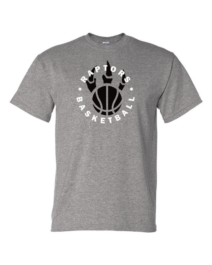 Raptors Basketball Circle Design Basic Tee- Matte or Glitter
