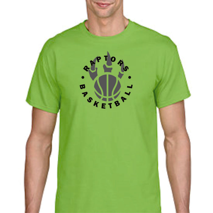 Raptors Basketball Circle Design Basic Tee- Matte or Glitter