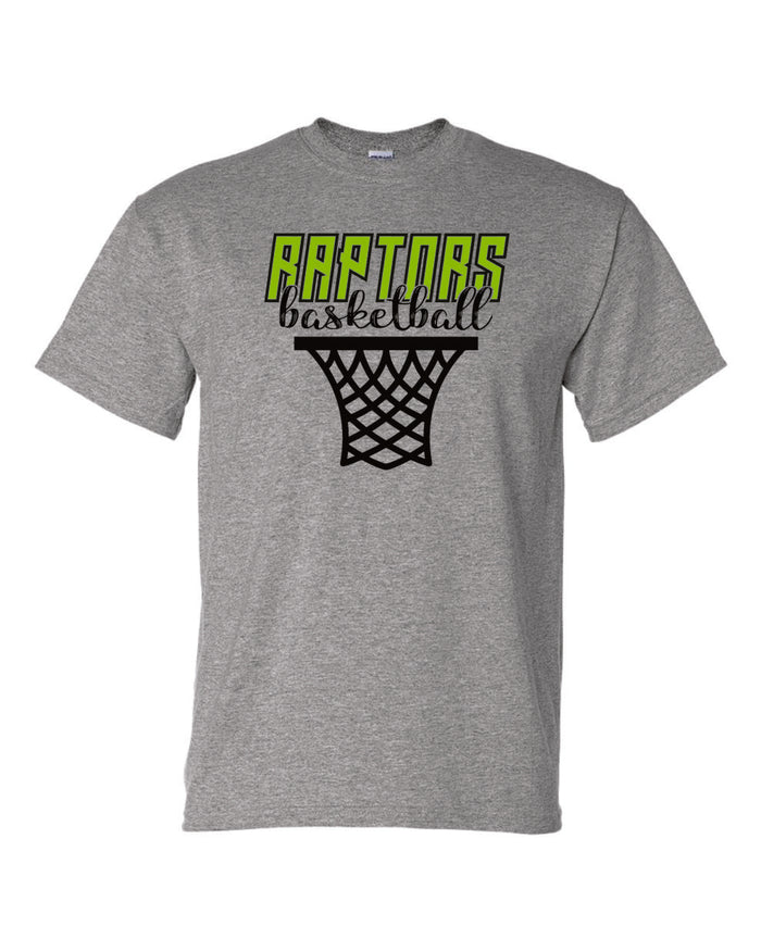 Raptors Basketball Hoop Design Basic Tee- Matte or Glitter