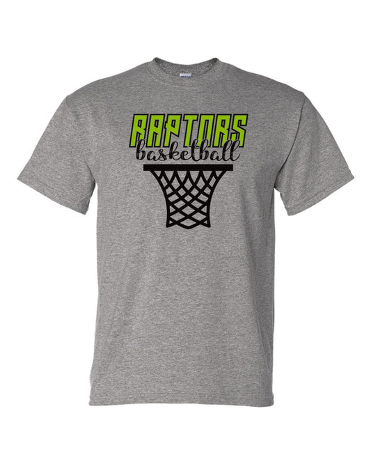 Raptors Basketball Hoop Design Basic Tee- Matte or Glitter