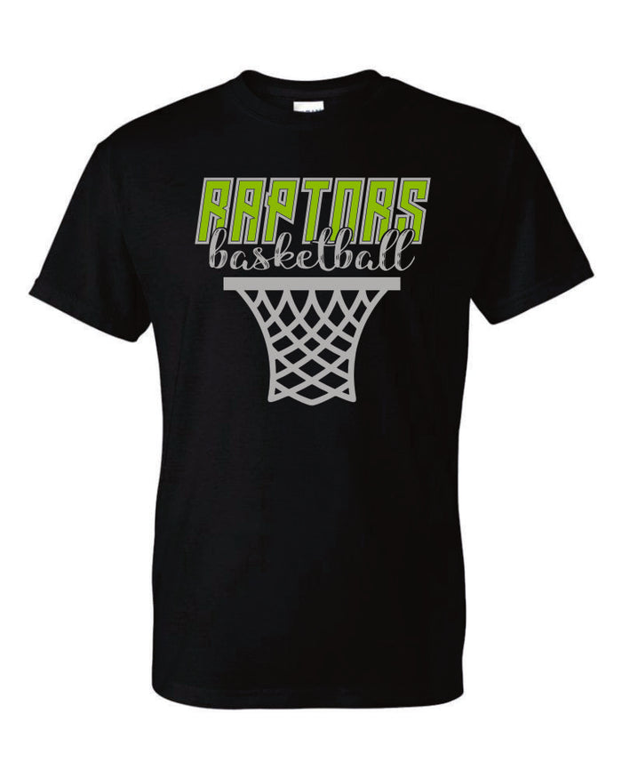 Raptors Basketball Hoop Design Basic Tee- Matte or Glitter