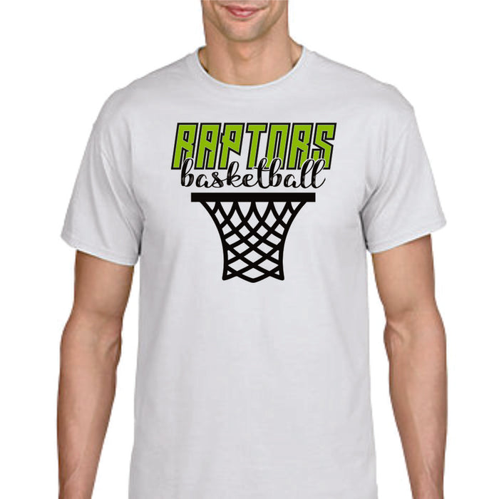 Raptors Basketball Hoop Design Basic Tee- Matte or Glitter