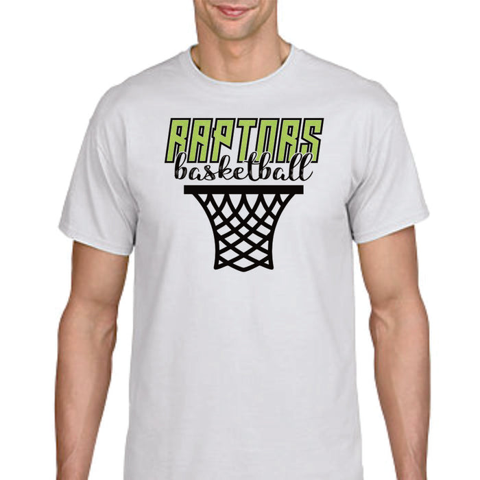 Raptors Basketball Hoop Design Basic Tee- Matte or Glitter