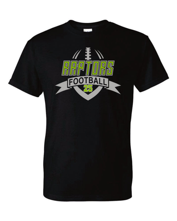 Raptors Football Banner Design Basic Tee- Matte or Glitter