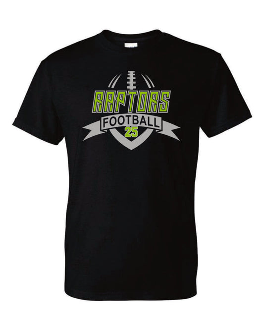 Raptors Football Banner Design Basic Tee- Matte or Glitter