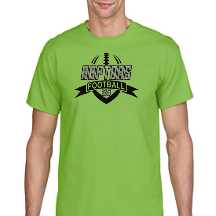 Raptors Football Banner Design Basic Tee- Matte or Glitter