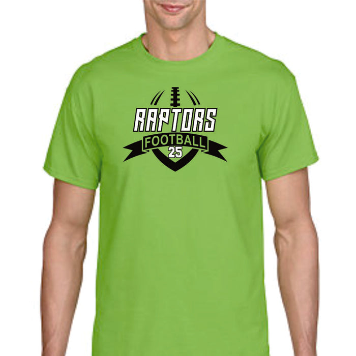 Raptors Football Banner Design Basic Tee- Matte or Glitter