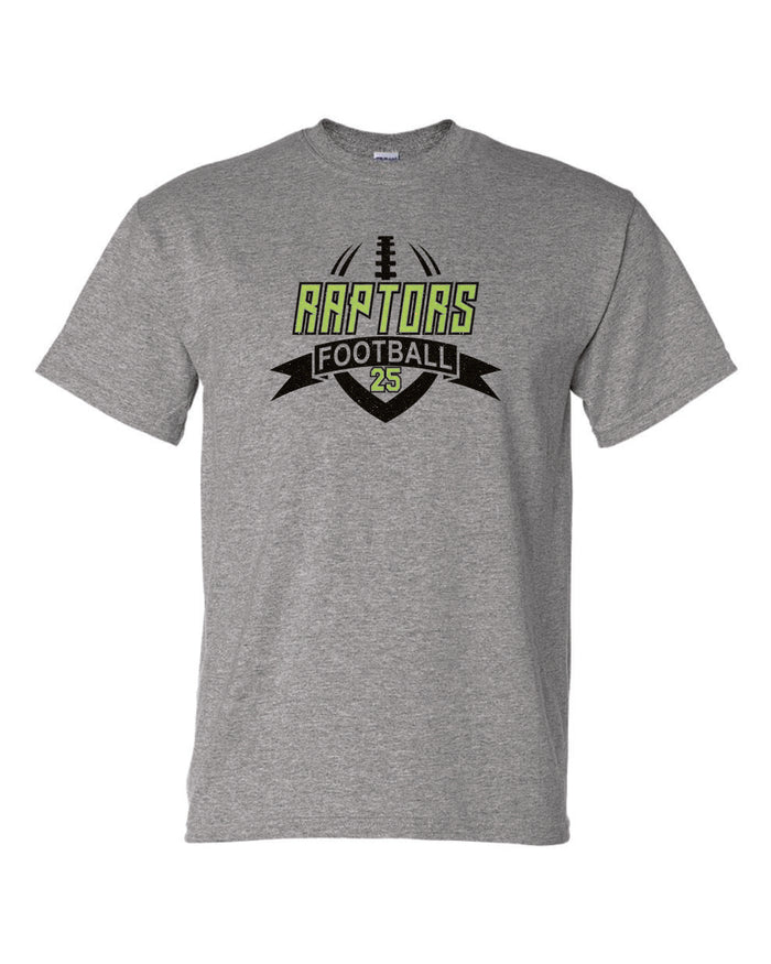 Raptors Football Banner Design Basic Tee- Matte or Glitter