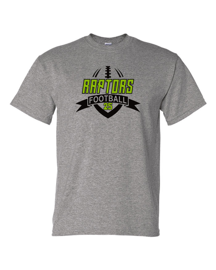 Raptors Football Banner Design Basic Tee- Matte or Glitter