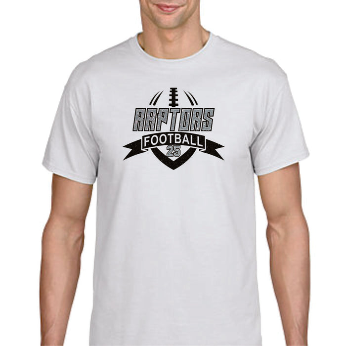 Raptors Football Banner Design Basic Tee- Matte or Glitter