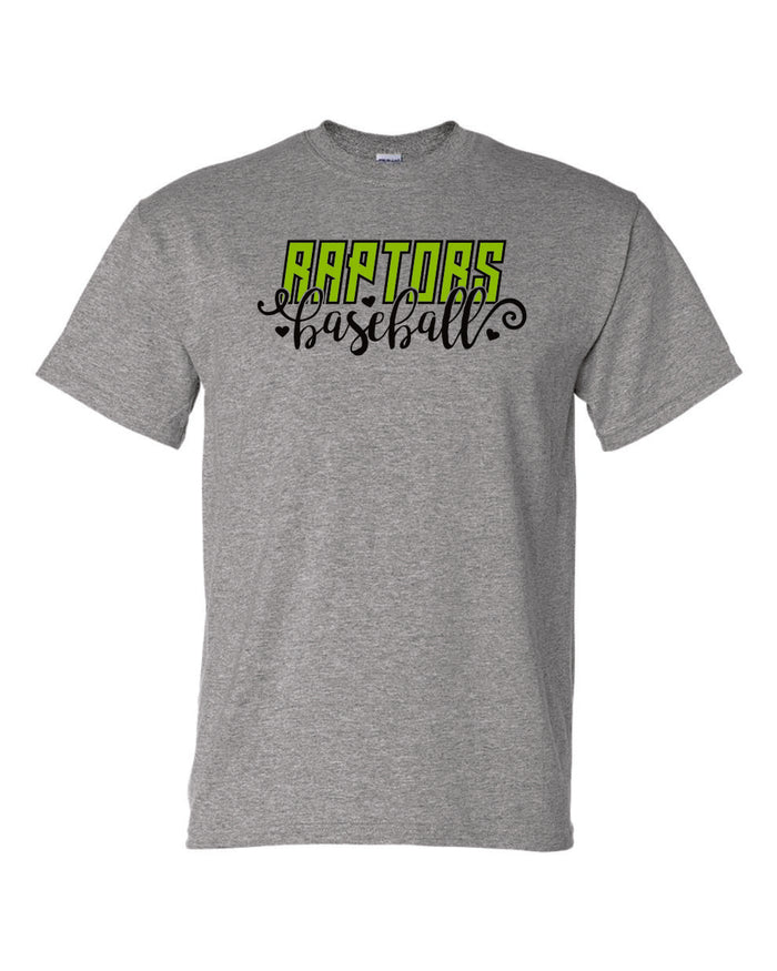 Raptors Script Design Basic Tee- 4 Sports- Matte or Glitter