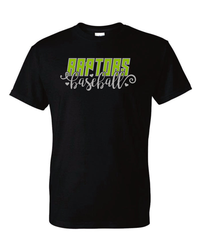 Raptors Script Design Basic Tee- 4 Sports- Matte or Glitter
