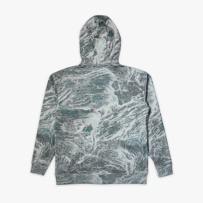 Marbled gray and white hoodie on a white background