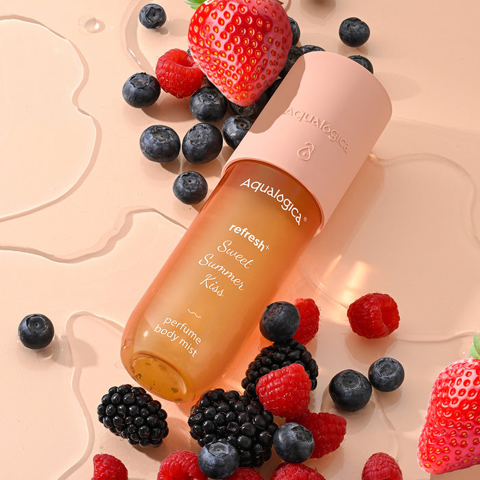 Aqualogica Sweet Summer Kiss body mist with juicy berries and citrus