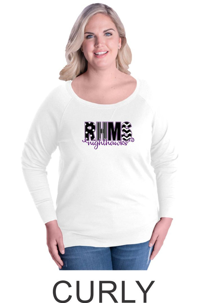RHMS Curvy French Terry Slouchy Pullover- Matte or Glitter