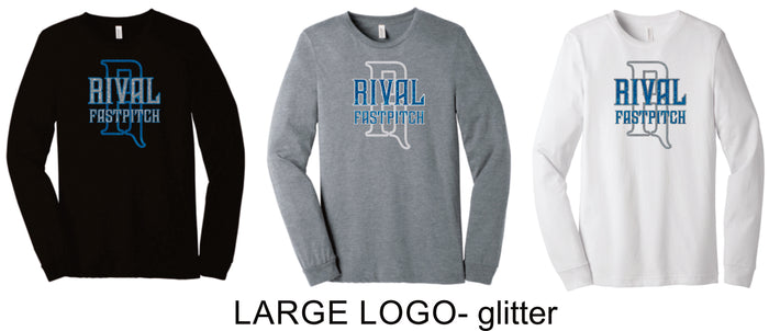 Rival Fastpitch Unisex Long Sleeve Tee-Matte or Glitter