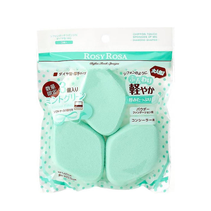 Rosy Rosa Chiffon Touch Sponge N 6 Diamond 3 pcs (Mint Green)