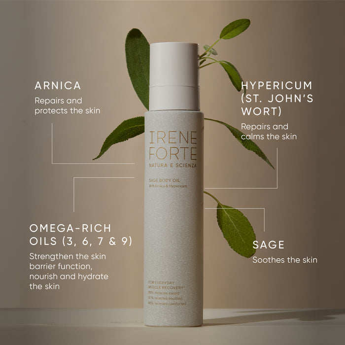 Irene Forte-Sage Body Oil With Arnica & Hypericum-Body-IreneForteSkincareSageBodyOil2-The Detox Market |