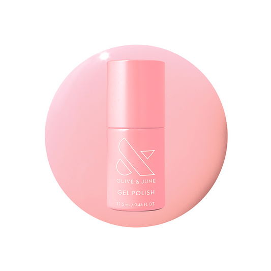 Olive and June Saltwater Taffy - Gel polish bottle in a sheer pink shade for long-lasting at-home gel manicures