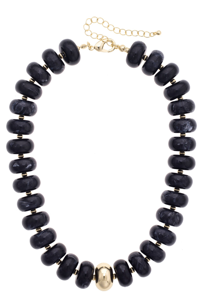San Sebastian Beaded Resin Necklace: Light Blue