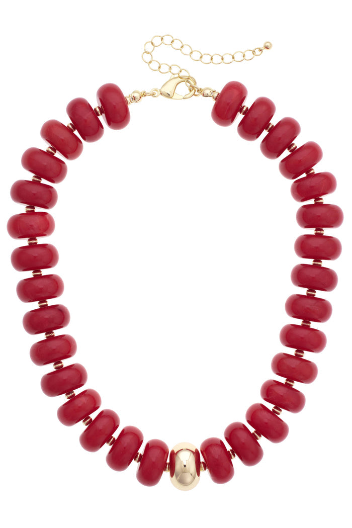 San Sebastian Beaded Resin Necklace: Light Blue